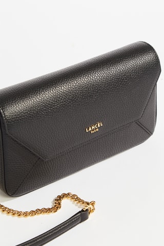 Sac bandoulière en cuir Lettrines M - Noir