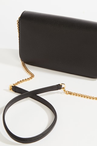 Sac bandoulière en cuir Lettrines M - Noir