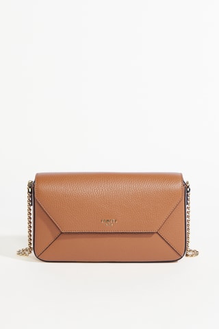Sac bandoulière en cuir Lettrines M - Camel