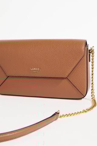 Sac bandoulière en cuir Lettrines M - Camel