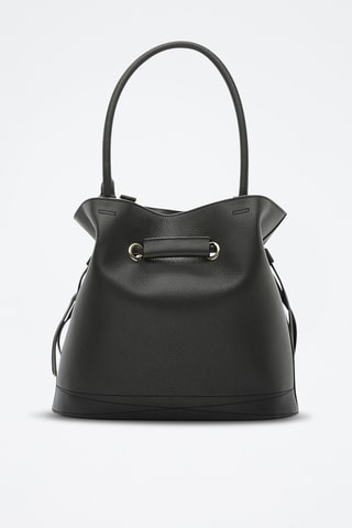 Sac seau en cuir Le Huit M - Noir