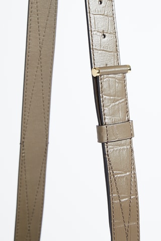 Sac seau en cuir Le Huit S - Kaki