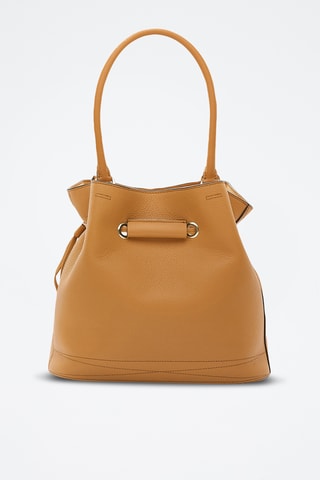 Sac seau en cuir Le Huit M - Camel