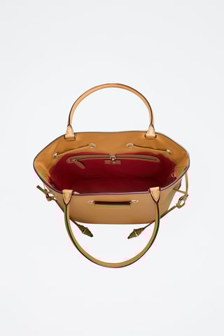 Sac seau en cuir Le Huit M - Camel