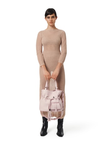 Sac seau en cuir Premier Flirt M - Rose clair