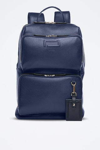 Sac à dos en cuir Grand hotel - Bleu pétrole