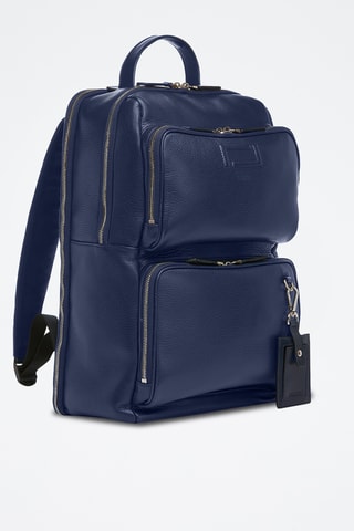 Sac à dos en cuir Grand hotel - Bleu pétrole