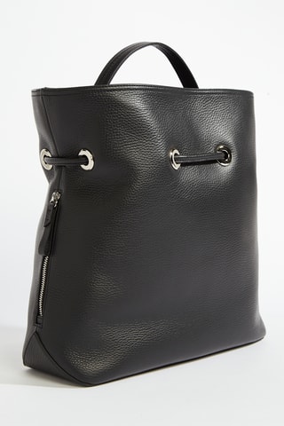 Sac seau en cuir Sacha M - Noir