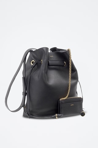 Sac seau en cuir Le Huit L - Noir