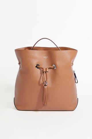 Sac seau en cuir Sacha M - Camel