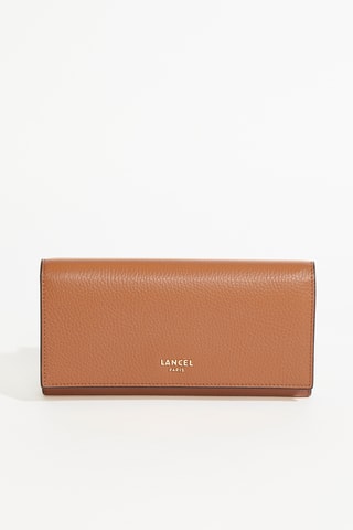 Portefeuille en cuir Lettrines - Camel