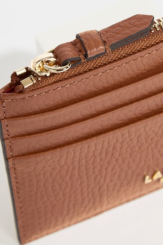 Porte-cartes en cuir Lettrines L - Camel