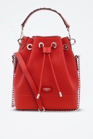Sac seau en cuir Ninon S - Rouge