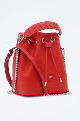 Sac seau en cuir Ninon S - Rouge
