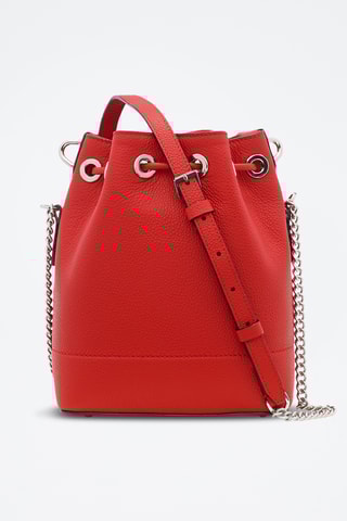 Sac seau en cuir Ninon S - Rouge