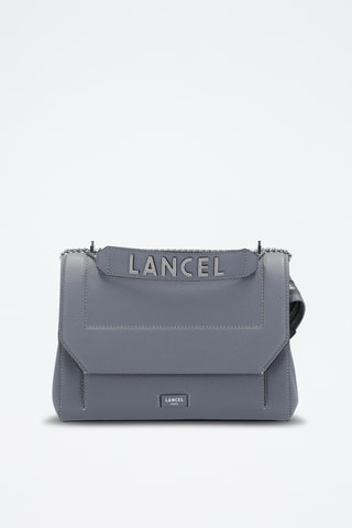 Sac bandoulière en cuir Ninon L - Gris foncé