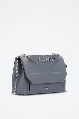 Sac bandoulière en cuir Ninon L - Gris foncé