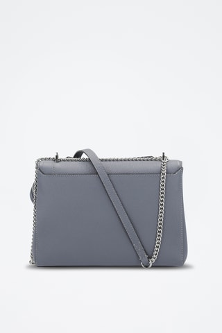 Sac bandoulière en cuir Ninon L - Gris foncé