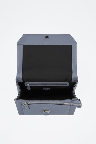 Sac bandoulière en cuir Ninon L - Gris foncé