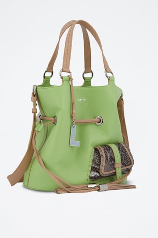 Sac seau en cuir Premier Flirt M - Vert clair