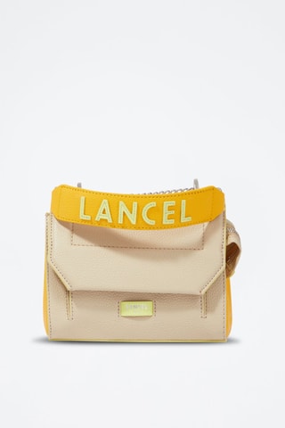 Sac bandoulière en cuir Ninon S - Beige et jaune