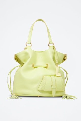 Sac seau en cuir 1er Flirt M - Vert citron