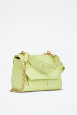Sac porté épaule en cuir Ninon S - Vert citron