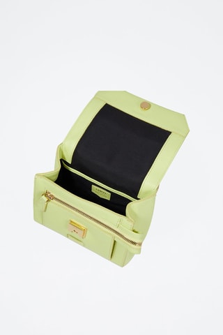 Sac porté épaule en cuir Ninon S - Vert citron