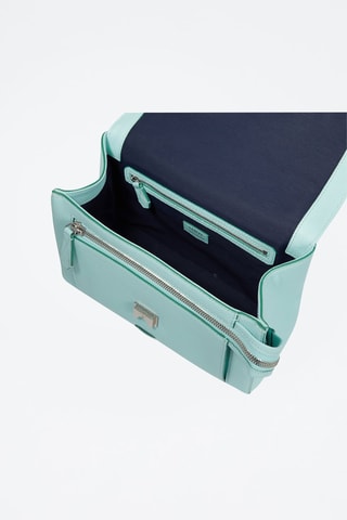 Sac bandoulière en cuir Ninon L - Menthe