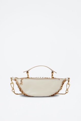 Sac bandoulière en cuir Origami Mini - Doré et beige