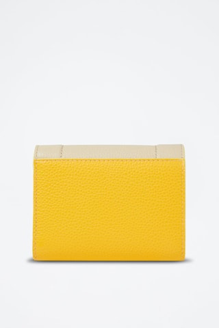 Portefeuille en cuir Ninon M - Jaune et beige