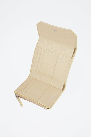 Portefeuille en cuir Ninon M - Jaune et beige