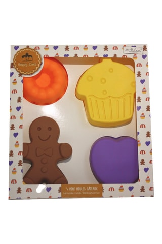 4 Siliconen Bakvormen Happy Cake 