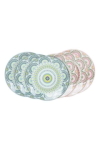 6 Porseleinen Dessertborden Mandala - 19,2 cm