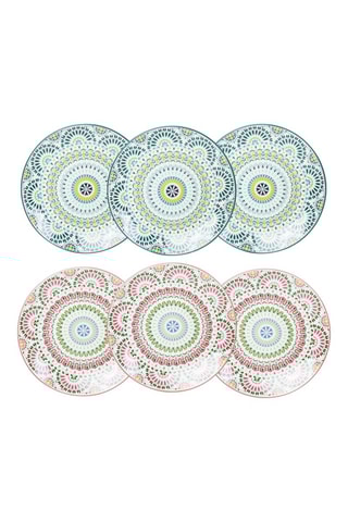 6 Porseleinen Dessertborden Mandala - 19,2 cm
