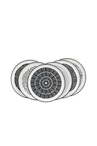6 Platte Porseleinen Borden Yucatan - 26,5 cm