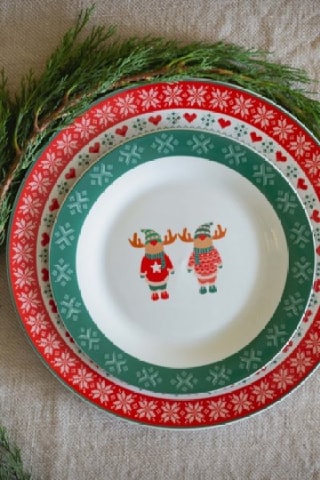 6 Platte Porseleinen Borden Glogg - 27 cm