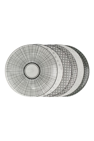6 pratos rasos em porcelana Komae - 26 cm