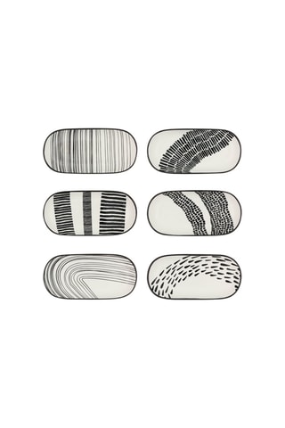 6 Porseleinen Schaaltjes Yucatan - 17 x 8 x 2 cm -