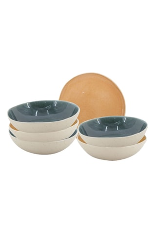 6 Keramische Diepe Borden Coralia - 18,5 cm