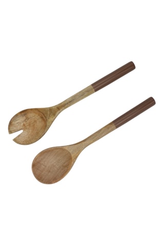 2 Mangohouten Slakommen met Saladebestek Hanae
