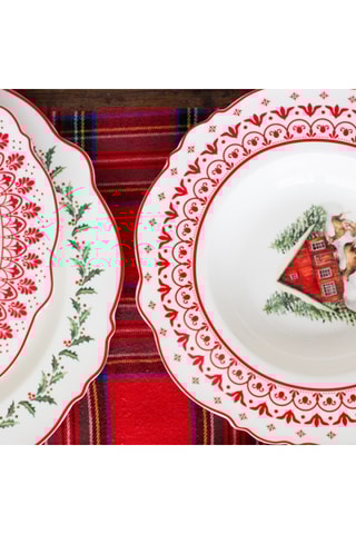 6 Diepe Porseleinen Borden Souvenirs D’Antan