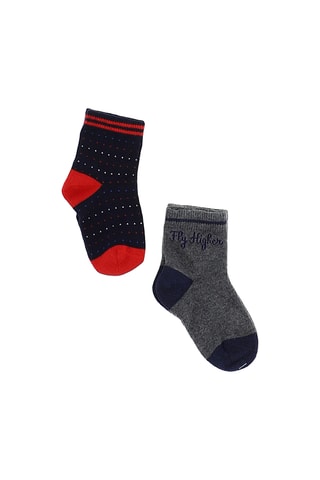 2 pares de meias - Cinzento e azul-marinho