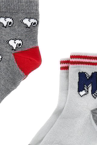 2 pares de meias Snoopy Snoopy e os Peanuts - Cinzento e branco