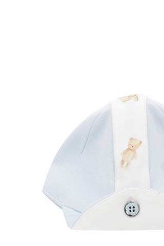 Gorro e chinelos de quarto - Azul-claro e branco