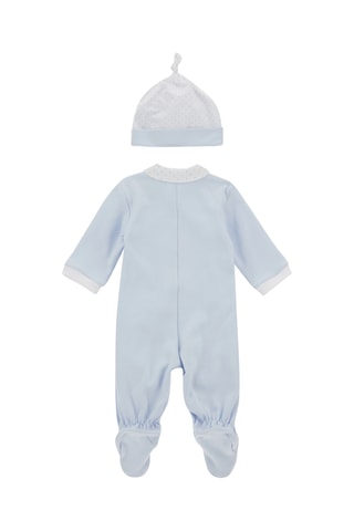 Babygro e gorro - Azul-claro e branco