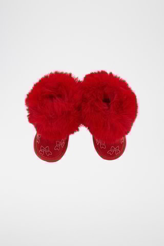 Botins forrados em raspa de couro - Vermelho