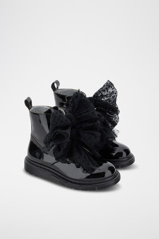 Botins envernizados em couro de vitelo - Preto