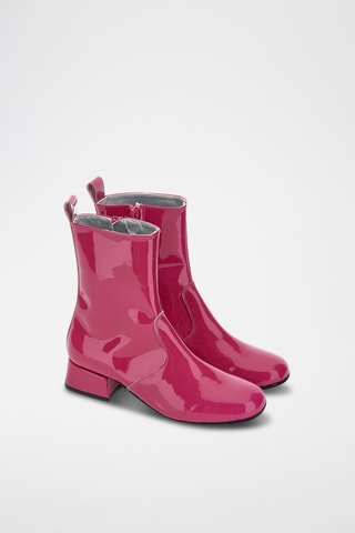 Botins envernizados em couro de vitelo - Fúcsia