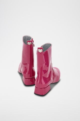 Botins envernizados em couro de vitelo - Fúcsia